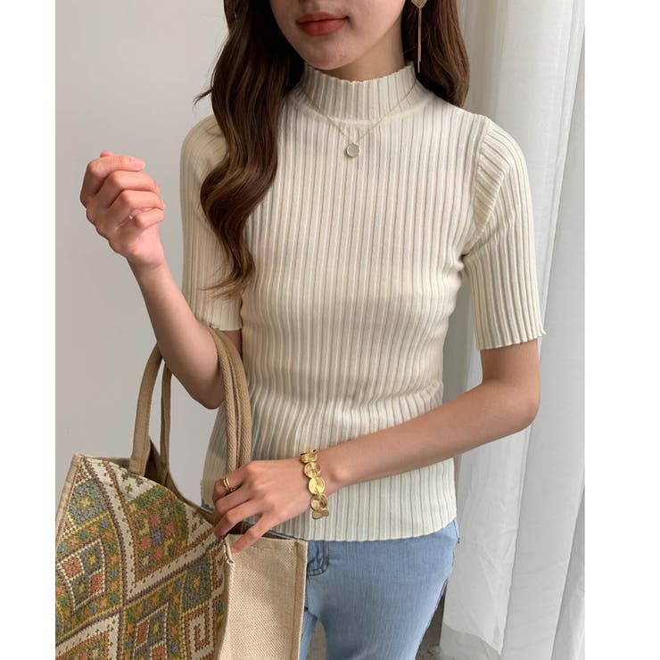 《9色展開》きちんと感も、快適さも。大人のための春服半袖リブトップス スプリング… | maison de LATIR | 詳細画像69 