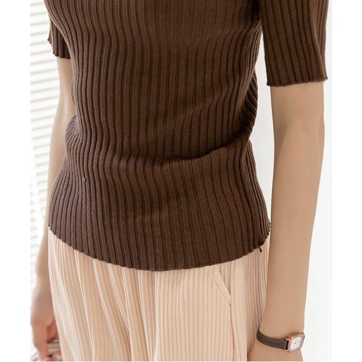 《9色展開》きちんと感も、快適さも。大人のための春服半袖リブトップス スプリング… | maison de LATIR | 詳細画像85 