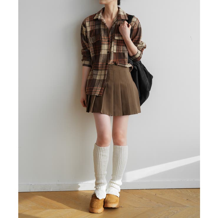 ゆったり裏起毛ビッグシャツジャケット チェック柄ブルゾン 柔らかく肌触りの良い | maison de LATIR | 詳細画像9 