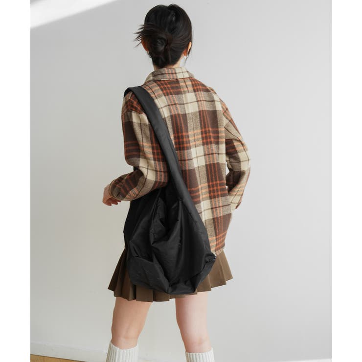 ゆったり裏起毛ビッグシャツジャケット チェック柄ブルゾン 柔らかく肌触りの良い | maison de LATIR | 詳細画像13 