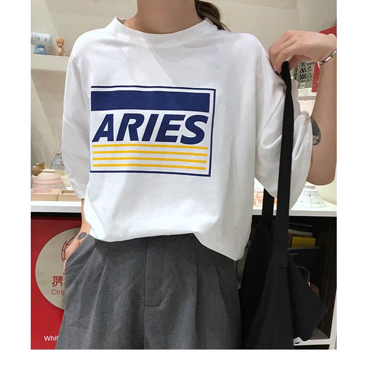 夏服メンズライクなサイズ感が可愛いオーバーサイズロゴT 二の腕も日差しもさりげな… | maison de LATIR | 詳細画像2 