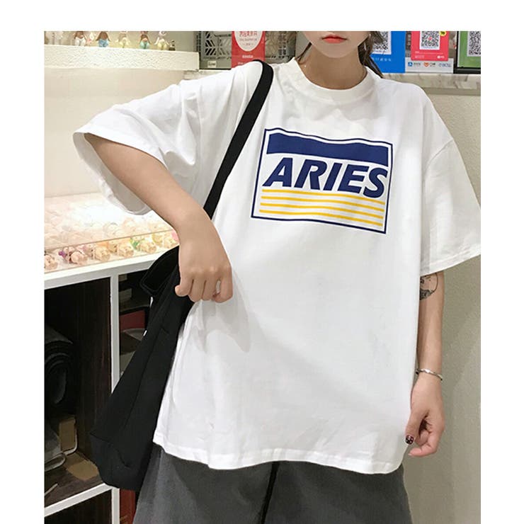 夏服メンズライクなサイズ感が可愛いオーバーサイズロゴT 二の腕も日差しもさりげな… | maison de LATIR | 詳細画像6 