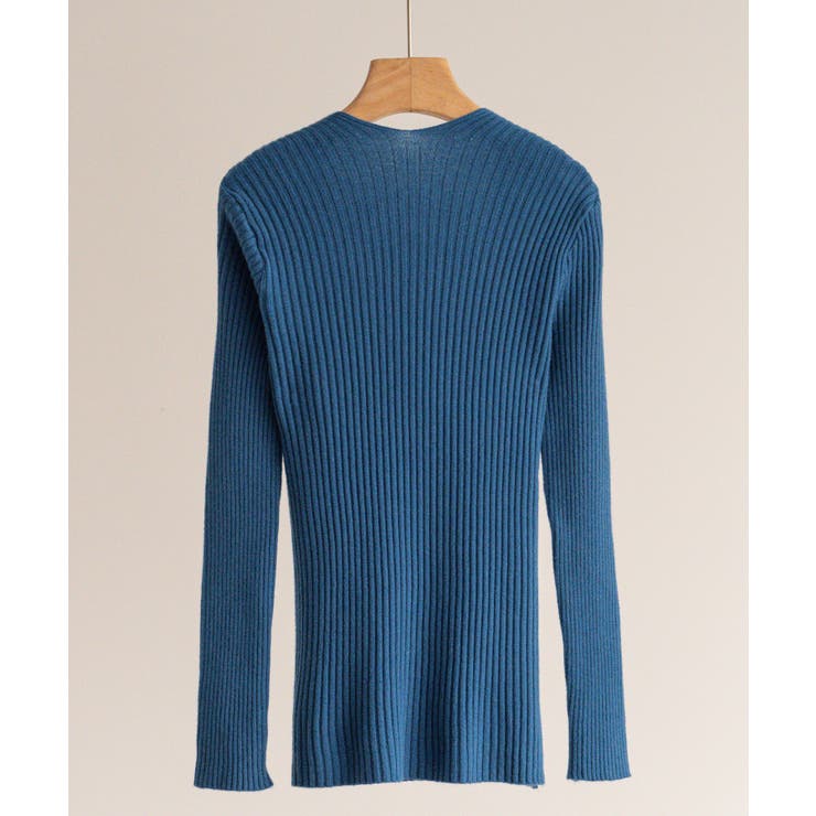 スリムシルエットニットセーター Uネック 薄手 | maison de LATIR | 詳細画像13 