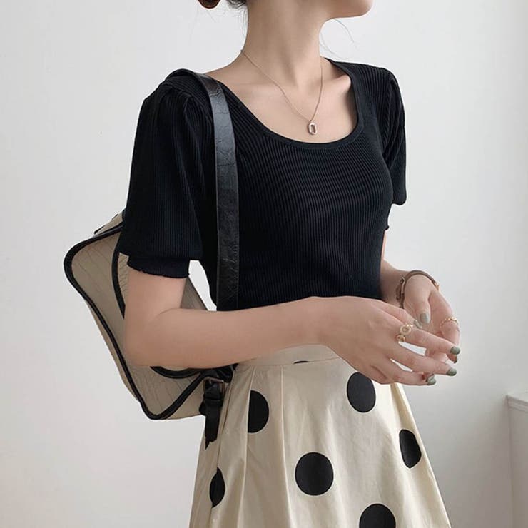 ブラック | 一枚で大人可愛い雰囲気に仕上げてくれるニット 可愛い 女性らしい | maison de LATIR