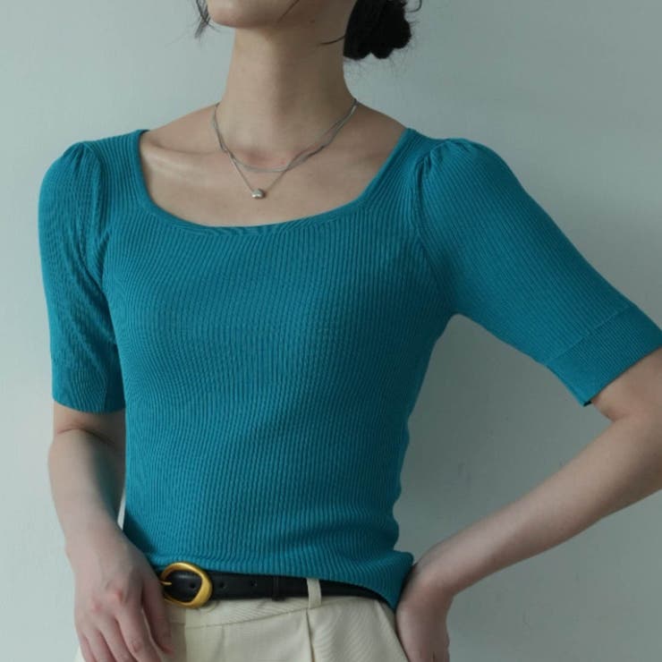 ブルー | 一枚で大人可愛い雰囲気に仕上げてくれるニット 可愛い 女性らしい | maison de LATIR