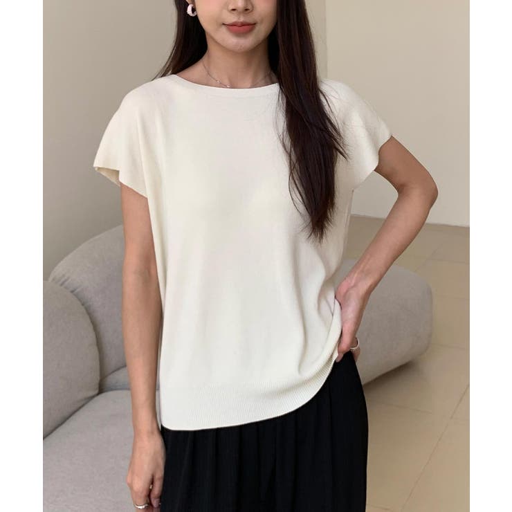 すっきり美ラインでサラッと快適なフレンチスリーブニット