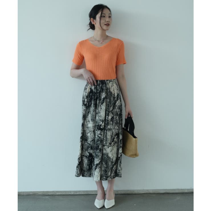 すっきりしたシルエットが女性らしいVネックサマーニット 冬 半袖 | maison de LATIR | 詳細画像11 