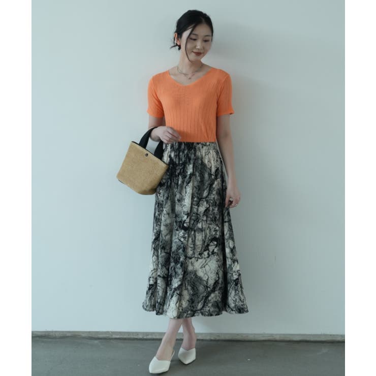 すっきりしたシルエットが女性らしいVネックサマーニット 冬 半袖 | maison de LATIR | 詳細画像12 