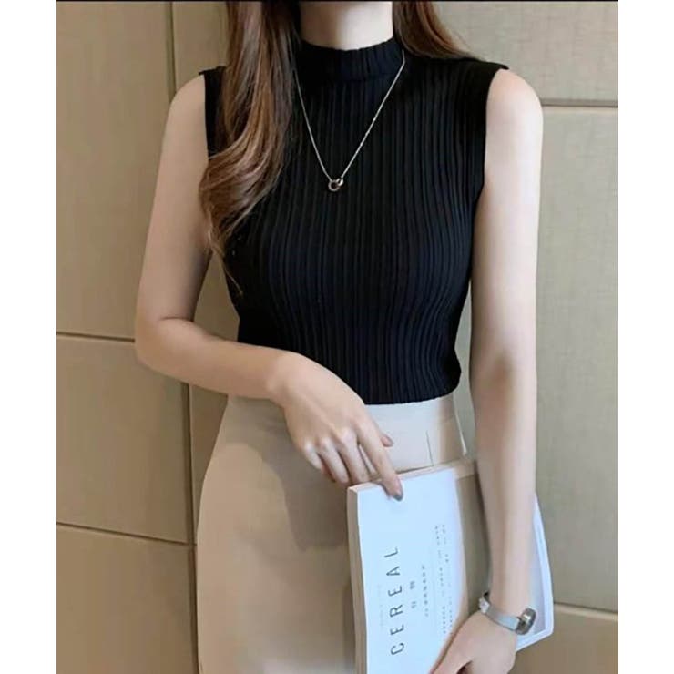 リブデザインが上品な夏服。ボトルネックノースリーブでイージーケアだからデイリーに… | maison de LATIR | 詳細画像30 