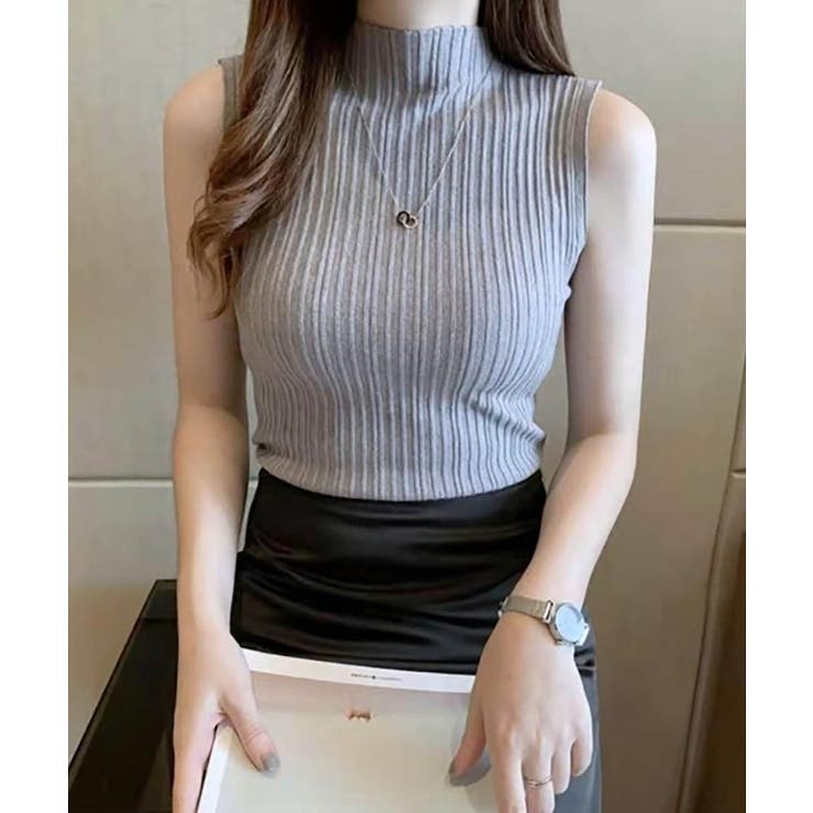 リブデザインが上品な夏服。ボトルネックノースリーブでイージーケアだからデイリーに… | maison de LATIR | 詳細画像33 