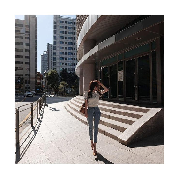 フレンチなデザインが可愛いリボンデザインリブ半袖トップス 半袖 ニット | maison de LATIR | 詳細画像7 