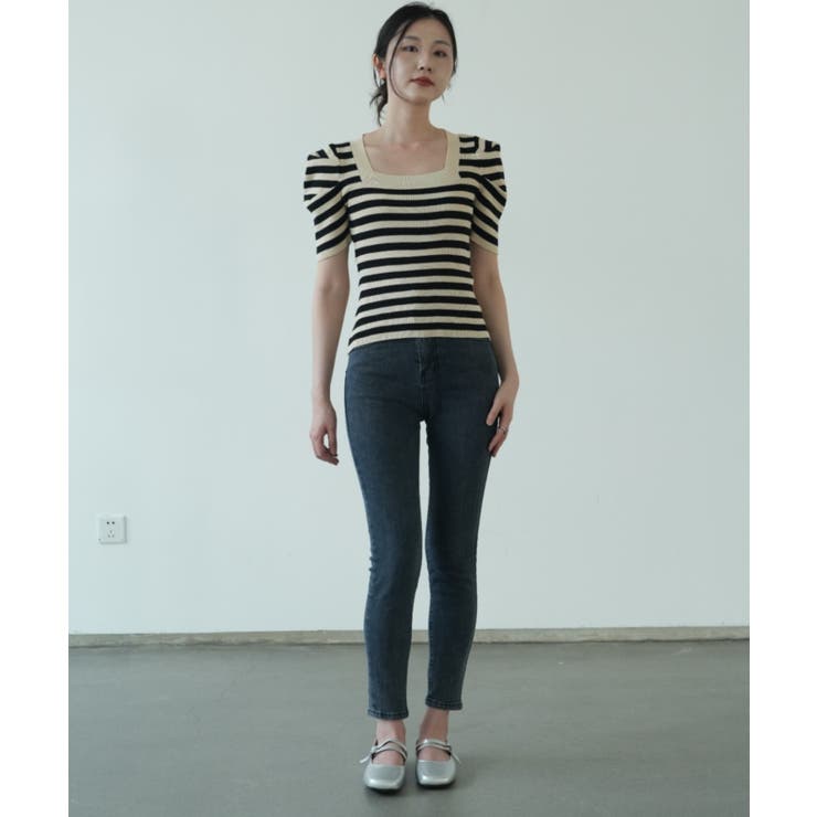 さりげないデザインがこなれ感を出してくれるニット スクエアネック シャーリングス… | maison de LATIR | 詳細画像15 