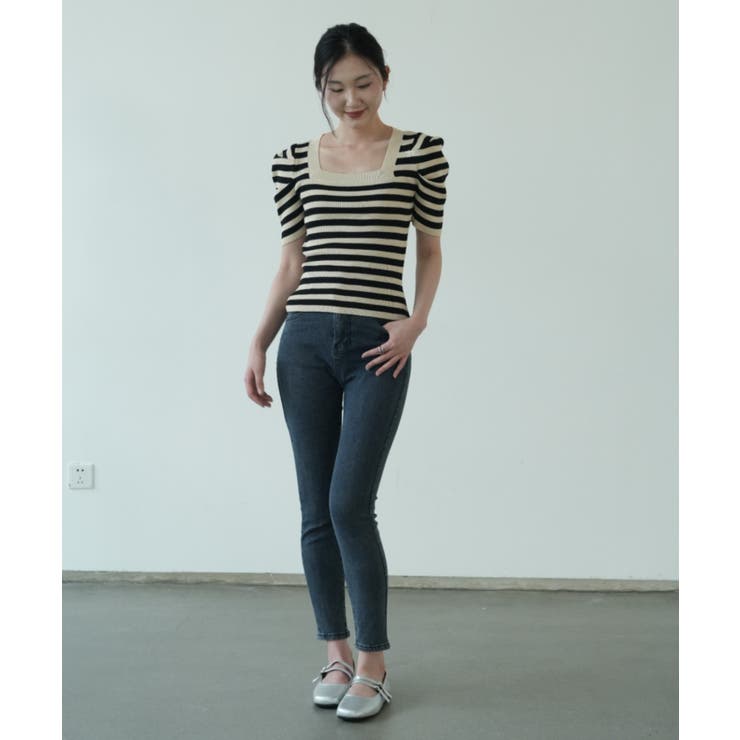 さりげないデザインがこなれ感を出してくれるニット スクエアネック シャーリングス… | maison de LATIR | 詳細画像16 