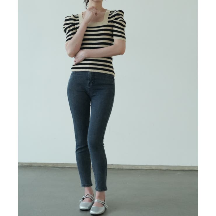 さりげないデザインがこなれ感を出してくれるニット スクエアネック シャーリングス… | maison de LATIR | 詳細画像17 