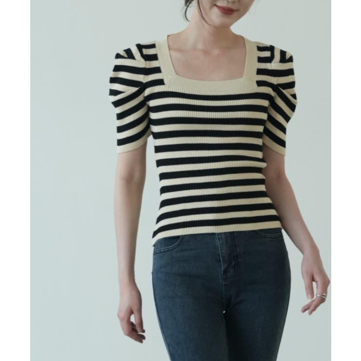 さりげないデザインがこなれ感を出してくれるニット スクエアネック シャーリングス… | maison de LATIR | 詳細画像18 