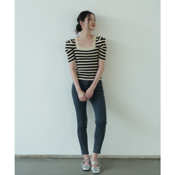 さりげないデザインがこなれ感を出してくれるニット スクエアネック シャーリングス… | maison de LATIR | 詳細画像25 