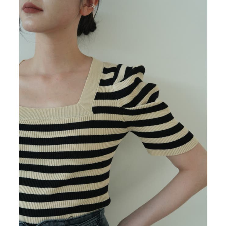 さりげないデザインがこなれ感を出してくれるニット スクエアネック シャーリングス… | maison de LATIR | 詳細画像28 