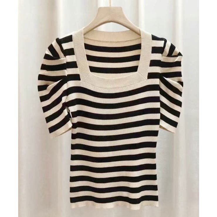 さりげないデザインがこなれ感を出してくれるニット スクエアネック シャーリングス… | maison de LATIR | 詳細画像32 