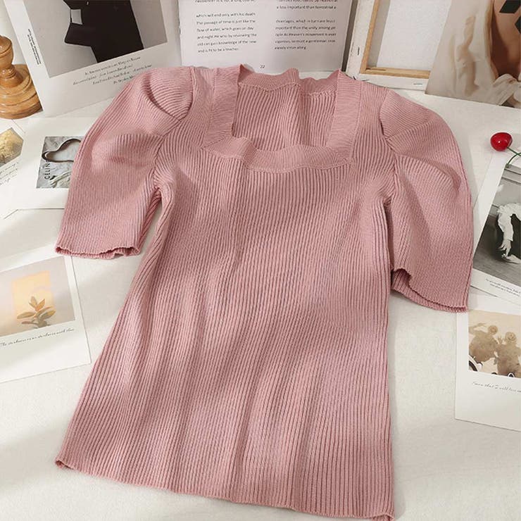 さりげないデザインがこなれ感を出してくれるニット スクエアネック シャーリングス… | maison de LATIR | 詳細画像36 