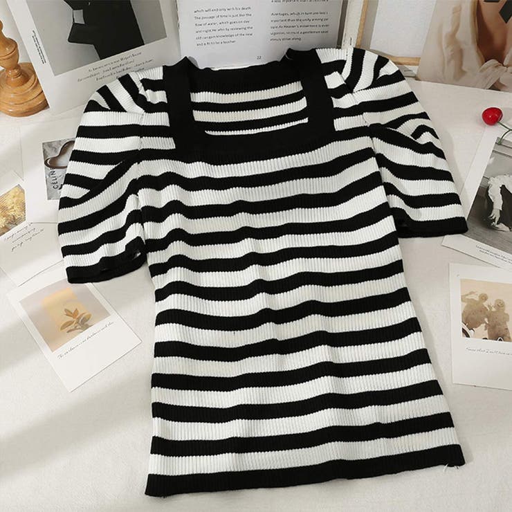 さりげないデザインがこなれ感を出してくれるニット スクエアネック シャーリングス… | maison de LATIR | 詳細画像39 