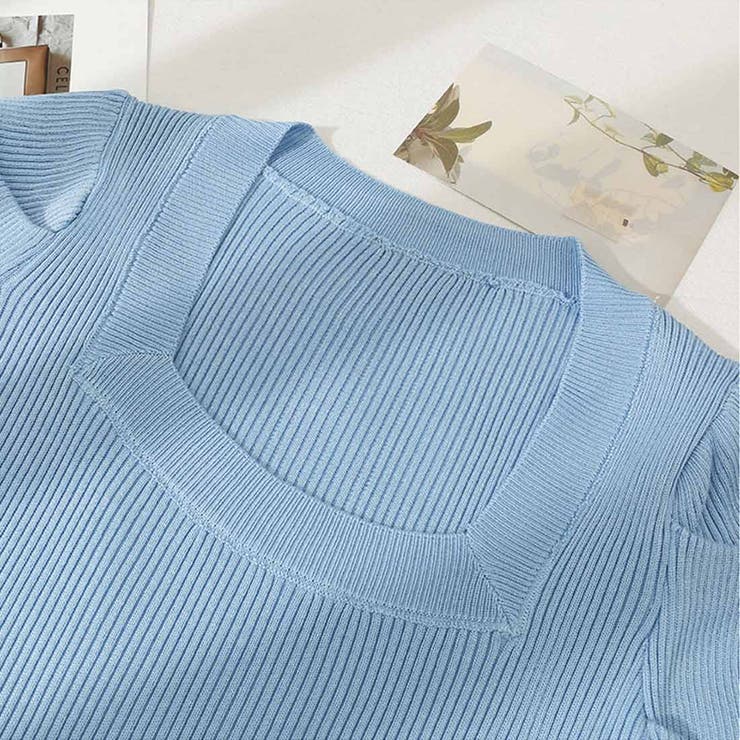 さりげないデザインがこなれ感を出してくれるニット スクエアネック シャーリングス… | maison de LATIR | 詳細画像41 