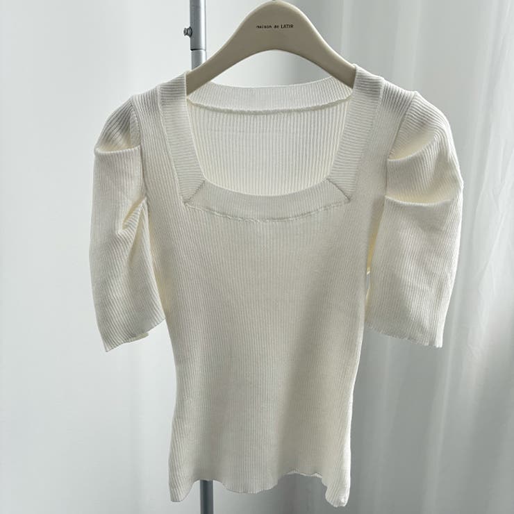 さりげないデザインがこなれ感を出してくれるニット スクエアネック シャーリングス… | maison de LATIR | 詳細画像45 