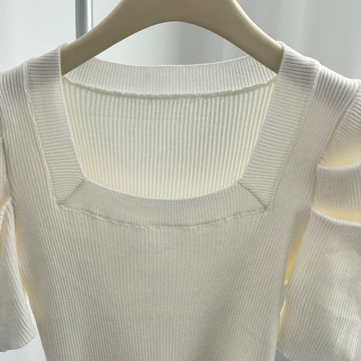 さりげないデザインがこなれ感を出してくれるニット スクエアネック シャーリングス… | maison de LATIR | 詳細画像46 