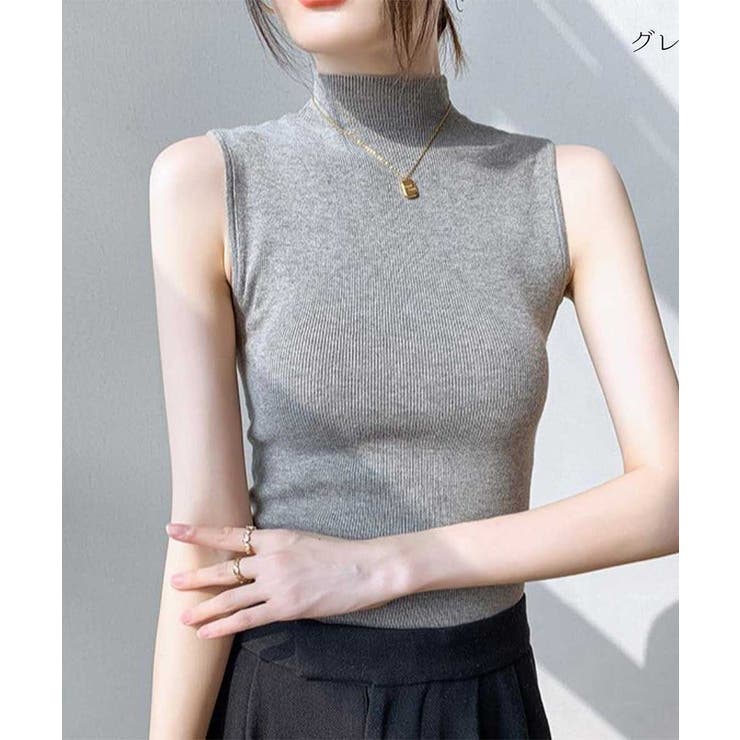 冬でも涼しいハイネックノースリーブニット ハイネック ニット | maison de LATIR | 詳細画像20 