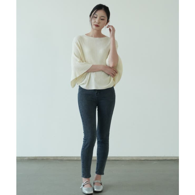 7分袖フリルサマーニット リブニット トップス | maison de LATIR | 詳細画像10 