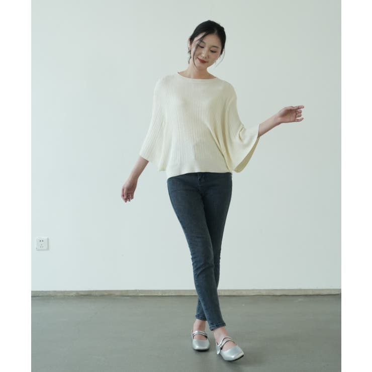 7分袖フリルサマーニット リブニット トップス | maison de LATIR | 詳細画像13 