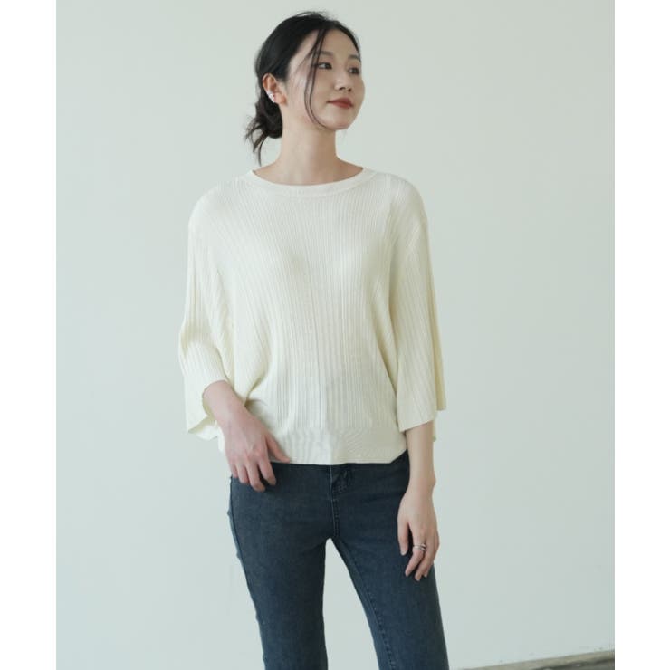 7分袖フリルサマーニット リブニット トップス | maison de LATIR | 詳細画像19 