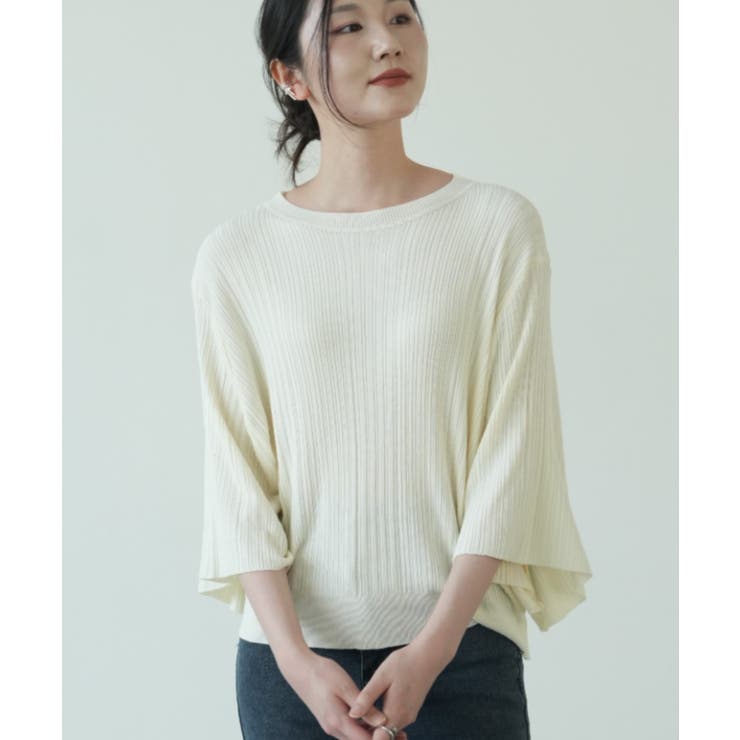 7分袖フリルサマーニット リブニット トップス | maison de LATIR | 詳細画像2 