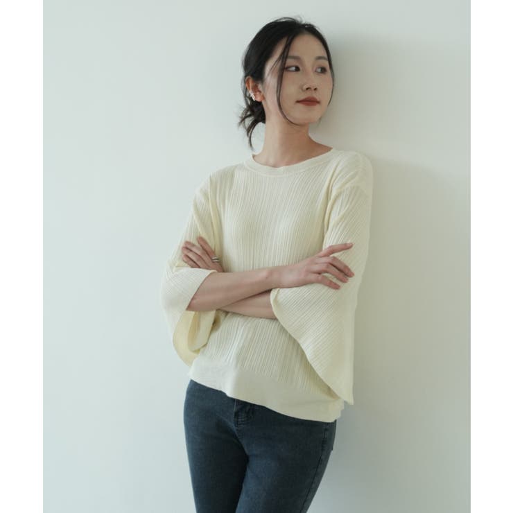 7分袖フリルサマーニット リブニット トップス | maison de LATIR | 詳細画像23 