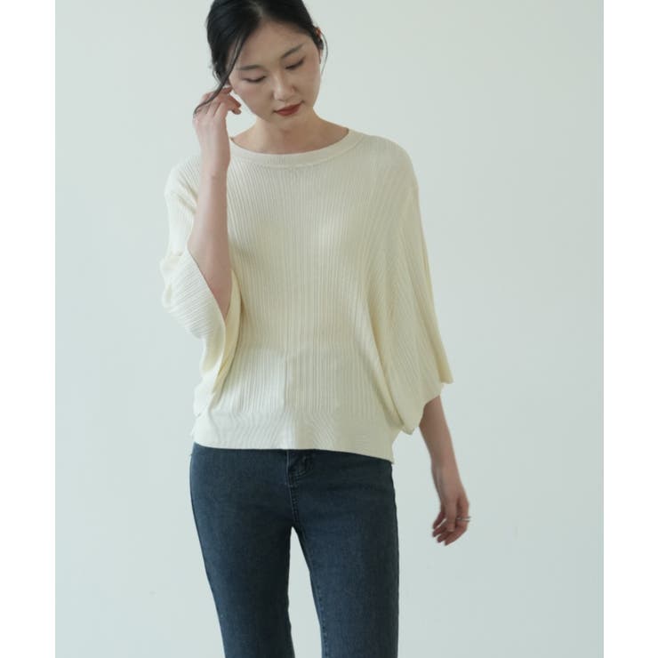 7分袖フリルサマーニット リブニット トップス | maison de LATIR | 詳細画像3 