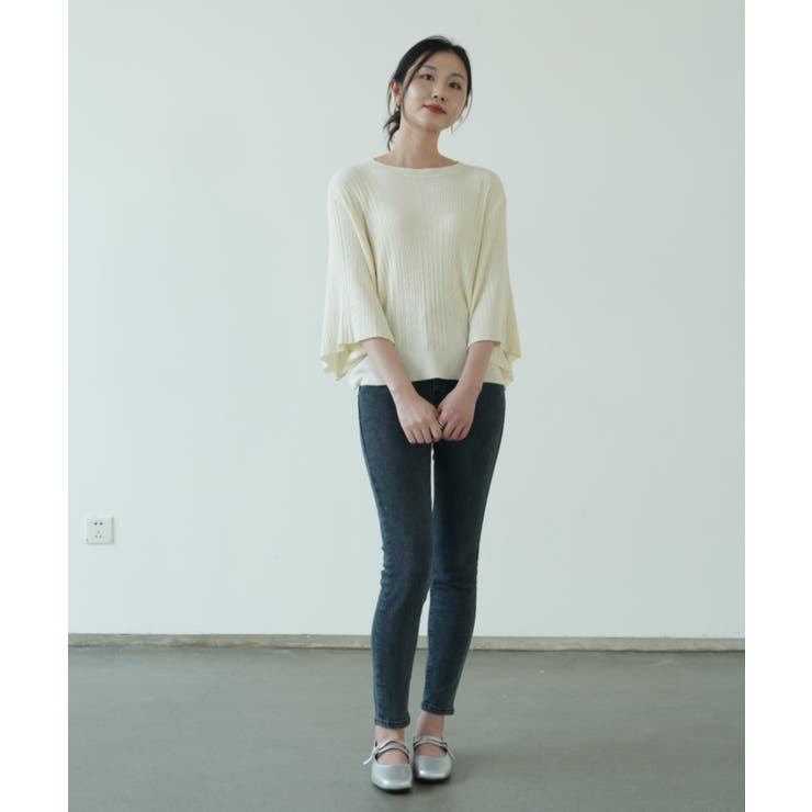 7分袖フリルサマーニット リブニット トップス | maison de LATIR | 詳細画像7 