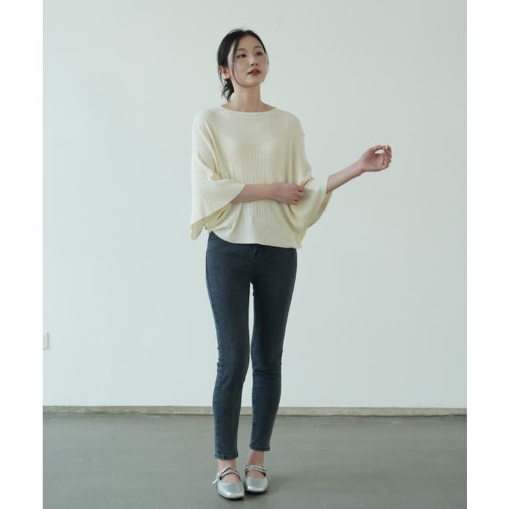 7分袖フリルサマーニット リブニット トップス | maison de LATIR | 詳細画像9 