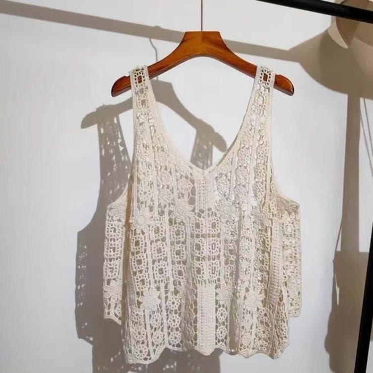 春夏に映えるクロシェレースビスチェのレイヤードトップス 透かし編みデザイン | maison de LATIR | 詳細画像23 