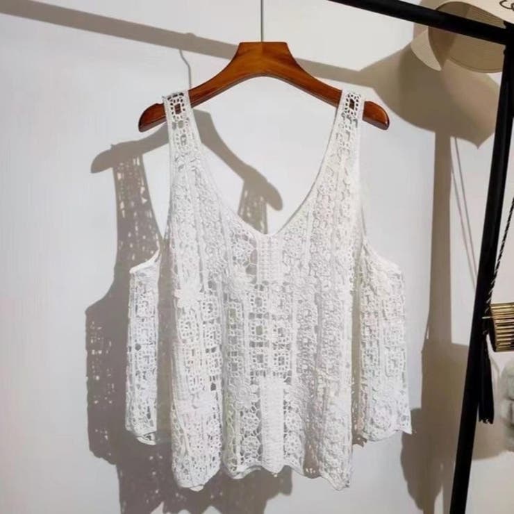 春夏に映えるクロシェレースビスチェのレイヤードトップス 透かし編みデザイン | maison de LATIR | 詳細画像30 
