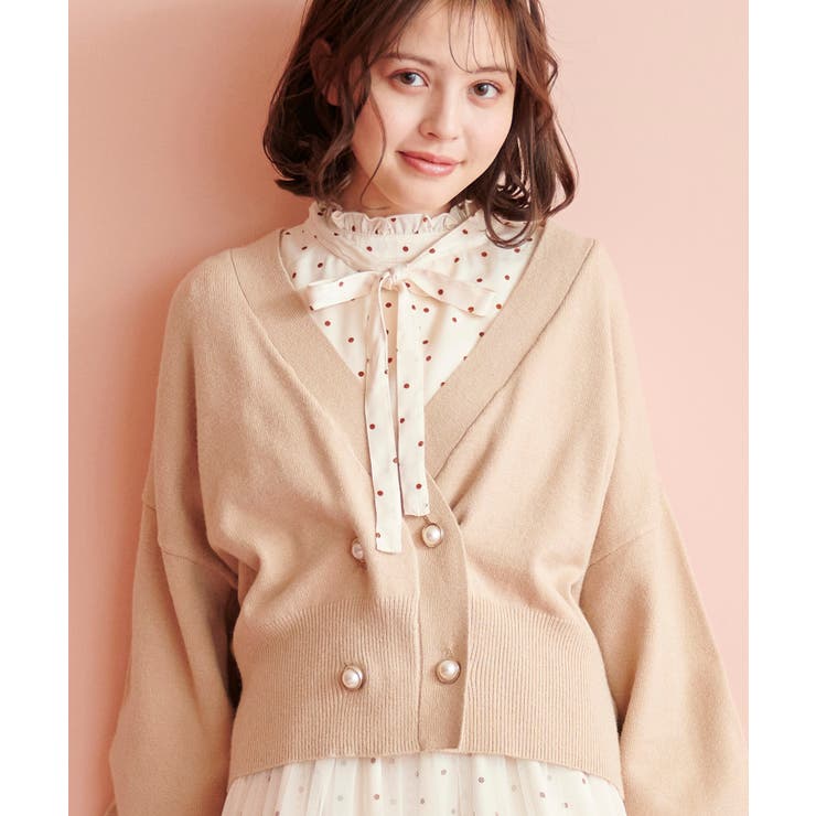 ベージュ | ダブルボタンニットカーディガン | MAJESTIC LEGON 