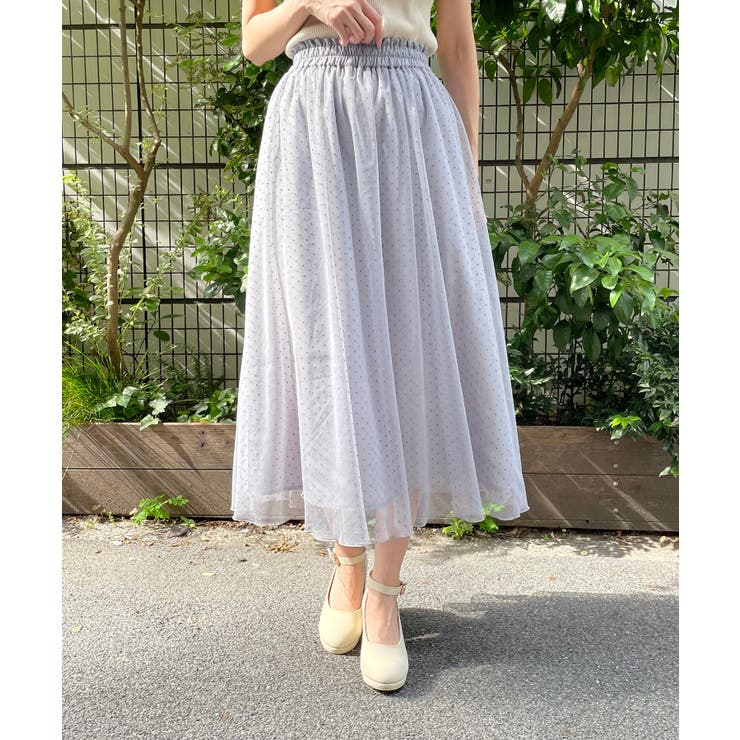 グレー柄 | エアリーパターンチュールスカート | MAJESTIC LEGON