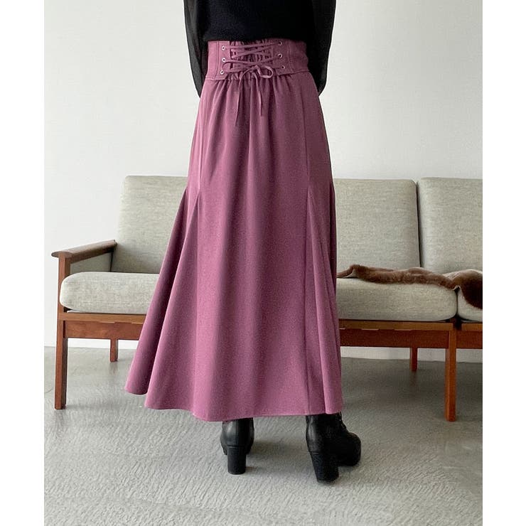 クラシカルレースアップフレアスカート[品番：CTYW0003069]｜MAJESTIC