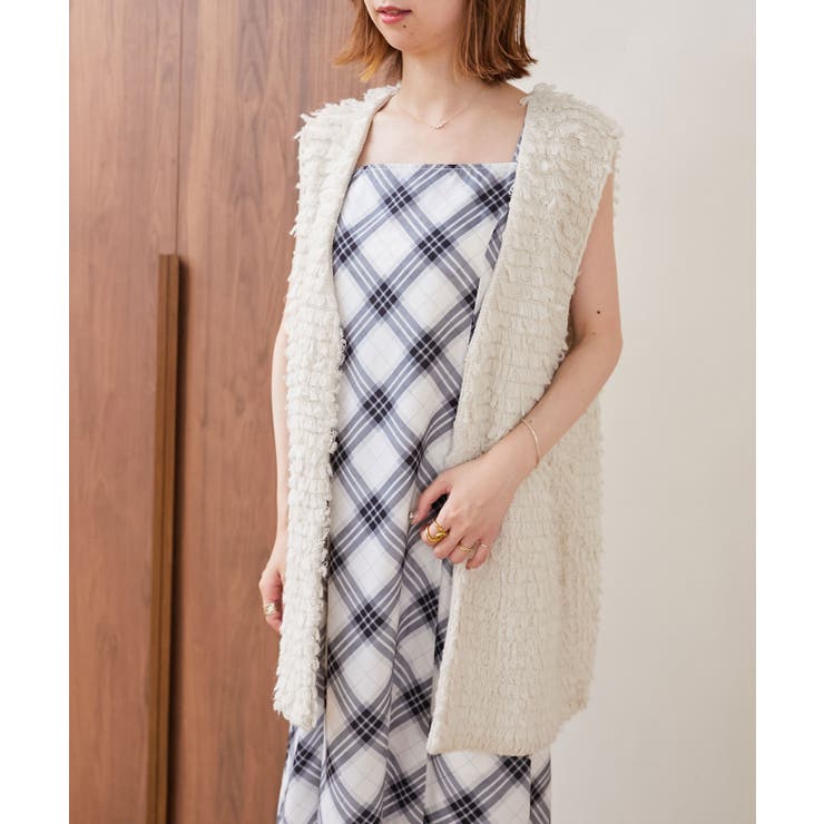 アイボリー | ミニループニットベスト | MAJESTIC LEGON 