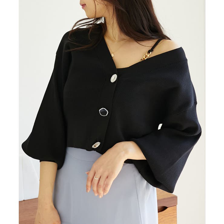 ビジューボタンショートカーディガン | MAJESTIC LEGON  | 詳細画像7 