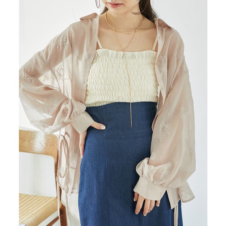 美品 イッセイミヤケ サイドスリット シフォン シアー シースルー シャツ シアーシャツ ロングシャツ レディース 夏 トップス シアー uv