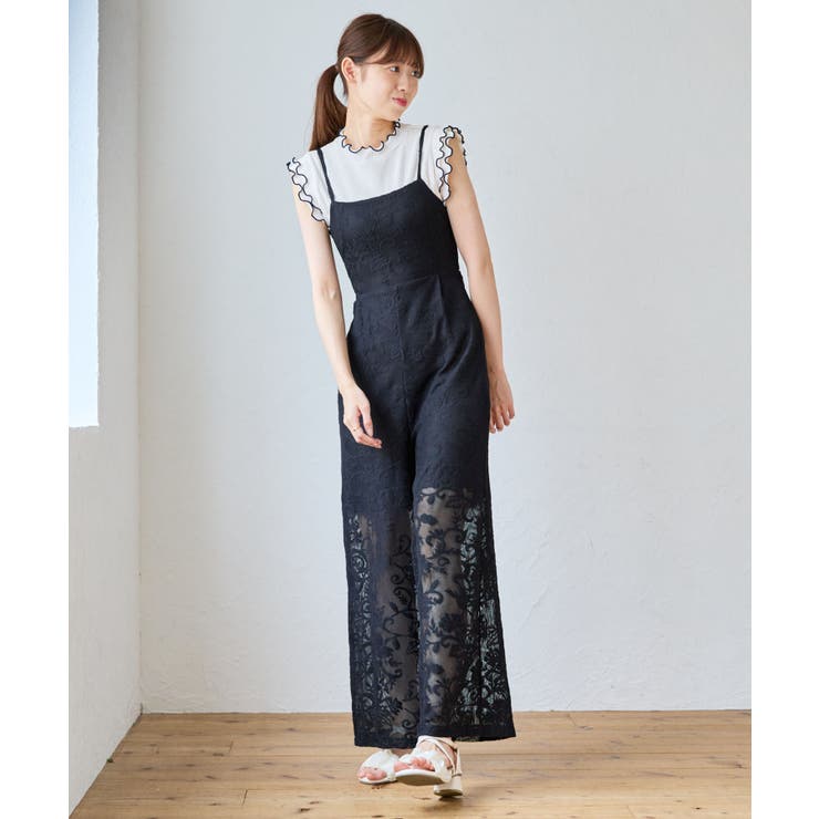 ブラック柄 | バックリボンキャミサロペット | MAJESTIC LEGON 