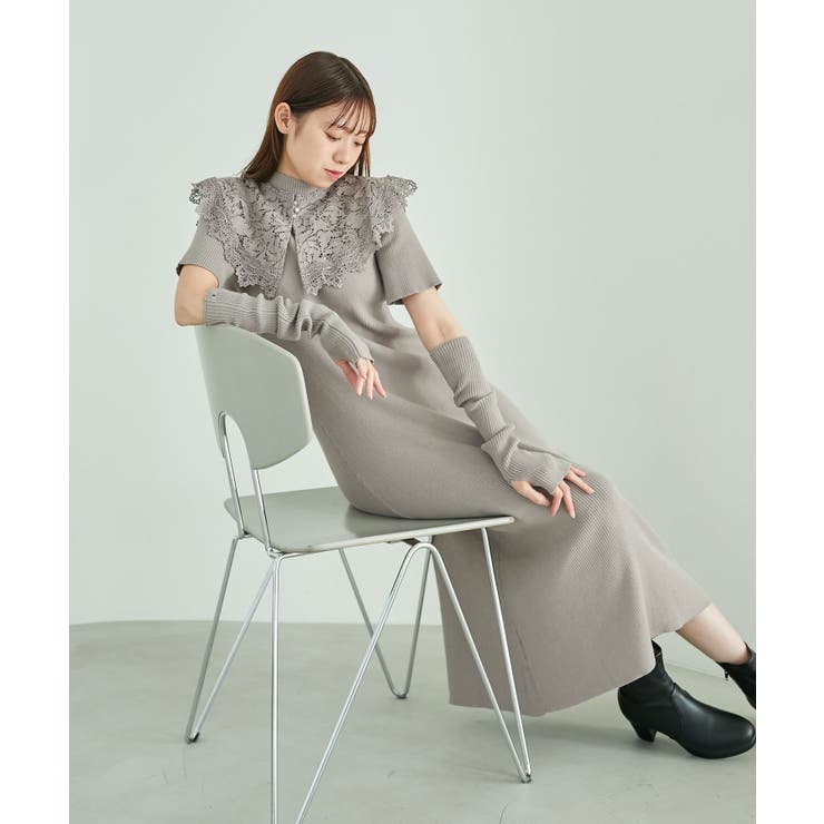 レースカラーマルチwayニットワンピ | MAJESTIC LEGON  | 詳細画像4 