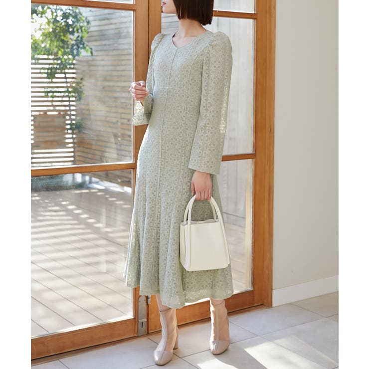 Ｌ／グリーン | レースロングワンピース | MAJESTIC LEGON 