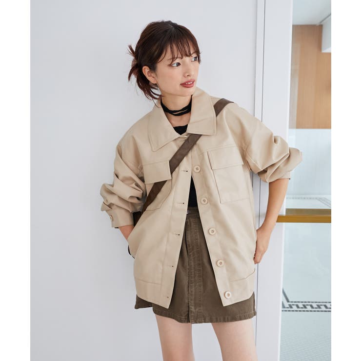 ベージュ | フェイクレザーオーバーブルゾン | MAJESTIC LEGON 