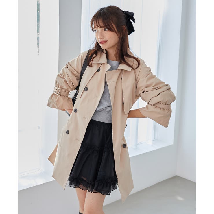 ベージュ | ビット付ミディトレンチコート | MAJESTIC LEGON 