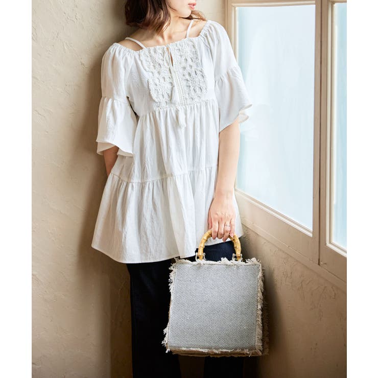 バンブーハンドルフリンジバッグ | MAJESTIC LEGON  | 詳細画像2 